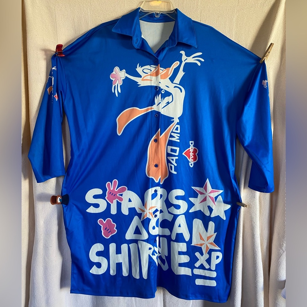 Blue Graphic Looney Tunes, Donald Duck Stars Can Shine Exp Women’s Shirt/Dress